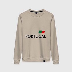 Свитшот хлопковый женский Сборная Португалии: 10 номер, цвет: миндальный
