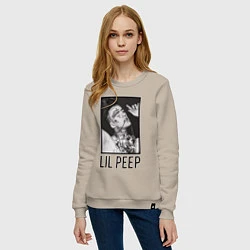 Свитшот хлопковый женский Lil Peep: Black Style, цвет: миндальный — фото 2