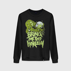 Свитшот хлопковый женский Bring Me The Horizon: Green Girl, цвет: черный