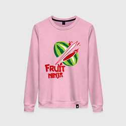 Свитшот хлопковый женский Fruit Ninja, цвет: светло-розовый