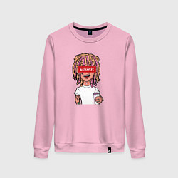 Свитшот хлопковый женский Lil Pump: Esketit Style, цвет: светло-розовый