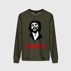 Свитшот хлопковый женский Che Guevara Revolution, цвет: хаки