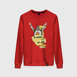 Свитшот хлопковый женский Praise the Sun, цвет: красный