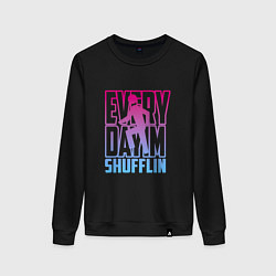 Свитшот хлопковый женский Everyday I'm shuffling, цвет: черный