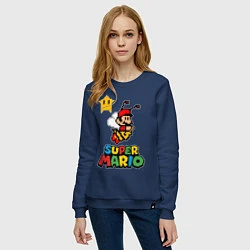 Свитшот хлопковый женский Bee Super Mario, цвет: тёмно-синий — фото 2