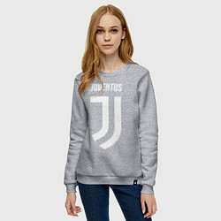 Свитшот хлопковый женский FC Juventus, цвет: меланж — фото 2