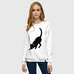 Свитшот хлопковый женский ЧернаяБелая кошечка, цвет: белый — фото 2