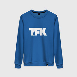 Свитшот хлопковый женский TFK: White Logo, цвет: синий