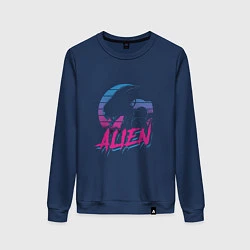 Свитшот хлопковый женский Alien: Retro Style, цвет: тёмно-синий