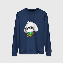 Свитшот хлопковый женский Undertale: Asriel SWAG, цвет: тёмно-синий