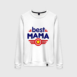 Свитшот хлопковый женский Best mama logo, цвет: белый