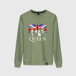 Свитшот хлопковый женский Queen UK, цвет: авокадо