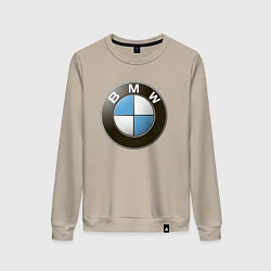 Свитшот хлопковый женский BMW, цвет: миндальный