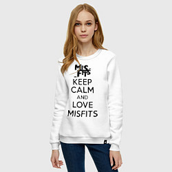 Свитшот хлопковый женский Keep Calm & Love Misfits, цвет: белый — фото 2