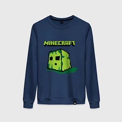 Свитшот хлопковый женский Minecraft Creeper, цвет: тёмно-синий