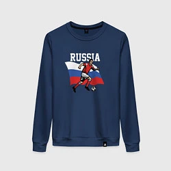 Свитшот хлопковый женский Football Russia, цвет: тёмно-синий
