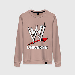 Свитшот хлопковый женский WWE universe, цвет: пыльно-розовый