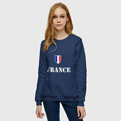 Свитшот хлопковый женский France, цвет: тёмно-синий — фото 2
