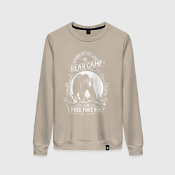 Свитшот хлопковый женский Bear Camp Free Forever, цвет: миндальный