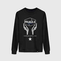 Свитшот хлопковый женский Fragile Express, цвет: черный