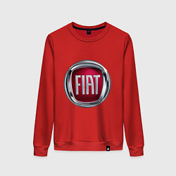 Свитшот хлопковый женский FIAT logo, цвет: красный