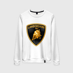Свитшот хлопковый женский Lamborghini logo, цвет: белый
