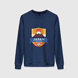 Свитшот хлопковый женский Japan: Soccer badge, цвет: тёмно-синий