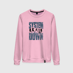 Свитшот хлопковый женский System of a Down большое лого, цвет: светло-розовый