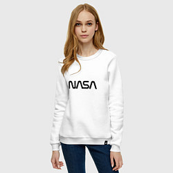 Свитшот хлопковый женский NASA, цвет: белый — фото 2