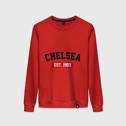 Свитшот хлопковый женский FC Chelsea Est. 1905, цвет: красный