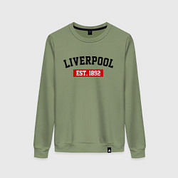 Свитшот хлопковый женский FC Liverpool Est. 1892, цвет: авокадо