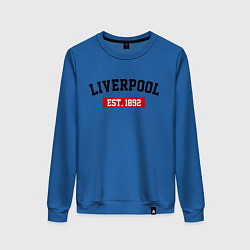 Свитшот хлопковый женский FC Liverpool Est. 1892, цвет: синий