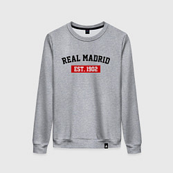 Свитшот хлопковый женский FC Real Madrid Est. 1902, цвет: меланж