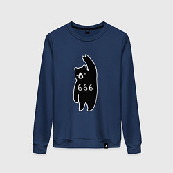 Свитшот хлопковый женский Bad Bear: 666 Rock, цвет: тёмно-синий