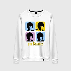Свитшот хлопковый женский The Beatles: pop-art, цвет: белый