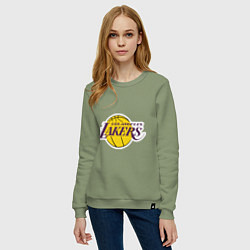 Свитшот хлопковый женский LA Lakers, цвет: авокадо — фото 2