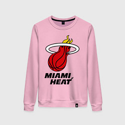 Свитшот хлопковый женский Miami Heat-logo, цвет: светло-розовый