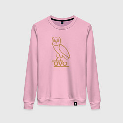 Свитшот хлопковый женский OVO Owl, цвет: светло-розовый