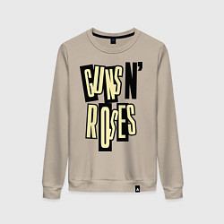 Свитшот хлопковый женский Guns n Roses: cream, цвет: миндальный