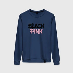 Свитшот хлопковый женский Black Pink Graffiti, цвет: тёмно-синий