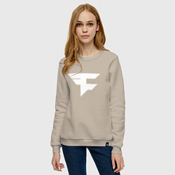 Свитшот хлопковый женский FAZE Symbol, цвет: миндальный — фото 2