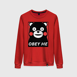 Свитшот хлопковый женский Kumamon: Obey Me, цвет: красный