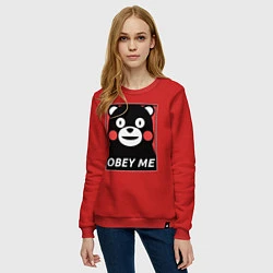 Свитшот хлопковый женский Kumamon: Obey Me, цвет: красный — фото 2