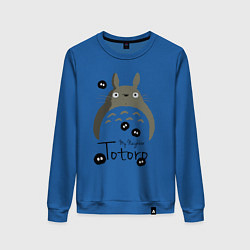 Свитшот хлопковый женский My Neighbor Totoro, цвет: синий