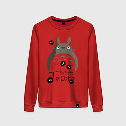 Свитшот хлопковый женский My Neighbor Totoro, цвет: красный