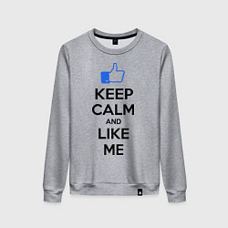 Свитшот хлопковый женский Keep Calm & Like Me, цвет: меланж