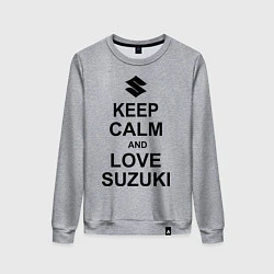 Свитшот хлопковый женский Keep Calm & Love Suzuki, цвет: меланж