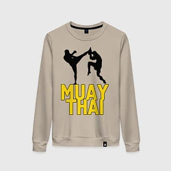 Свитшот хлопковый женский Muay Thai, цвет: миндальный