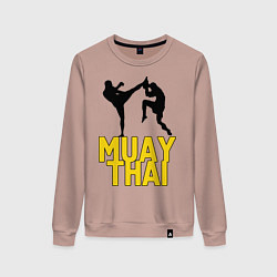 Свитшот хлопковый женский Muay Thai, цвет: пыльно-розовый
