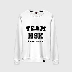 Свитшот хлопковый женский Team NSK est. 1893, цвет: белый